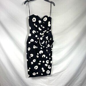 Vintage Lillie Rubin Womens Strapless Black and White Dotted Formal Dress Size 2